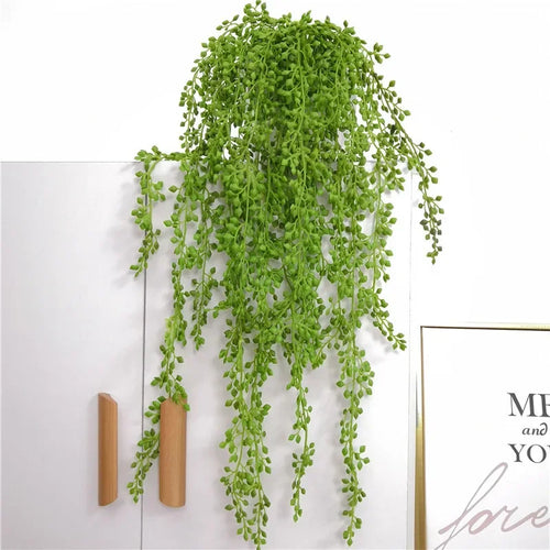 plantes succulentes artificielles décoratives en rotin pour jardin suspendu