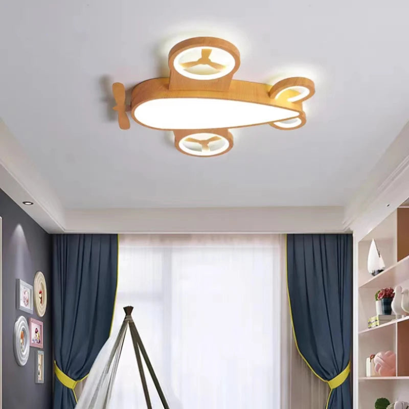 plafonnier led avion design nordique pour chambre enfant - vue 5 sur 8