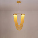 lustre art déco led dimmable en aluminium doré design élégant moderne