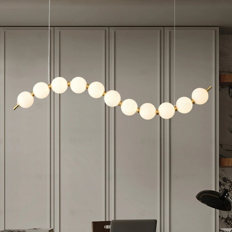 lustre led en boule acrylique avec cordon d'éclairage réglable pour boutique - vue 2 sur 9