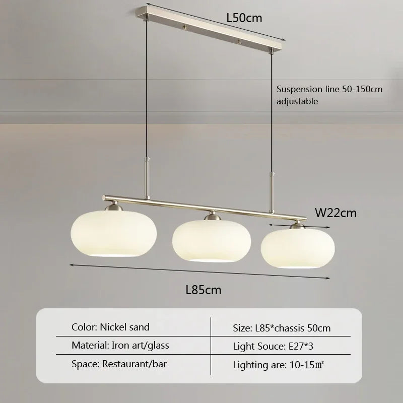 Moderne LED-Pendelleuchte aus Glas im nordischen Design