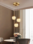 Nordische Pendelleuchte aus Marmor und Kupfer im minimalistischen Design