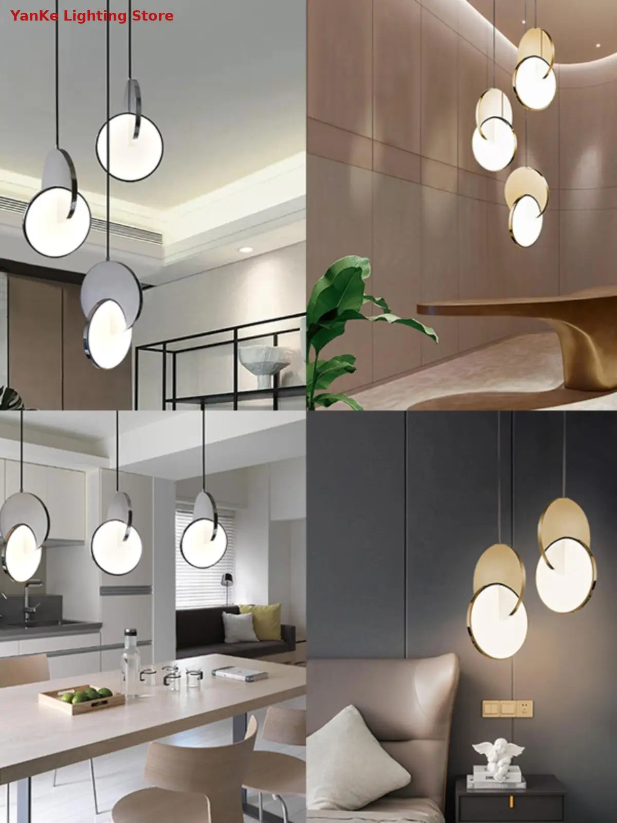 Nordic creative bar restaurant post-modern simple bedroom bedside designer single head net red light luxury art chandelier - vue 6 sur 13