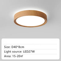 Runde LED-Deckenleuchte aus Holz für dekorative Innenbeleuchtung
