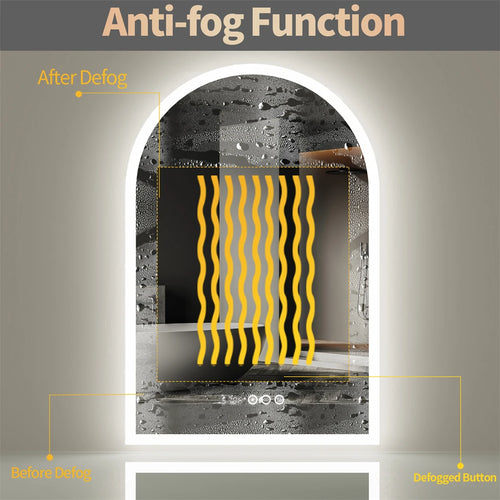 miroir LED intelligent avec affichage température heure et antibuée - vue 4 sur 7