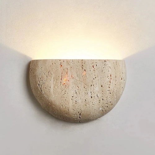 LED-Wandleuchte im Retro-Mittelalter-Stil aus Naturstein