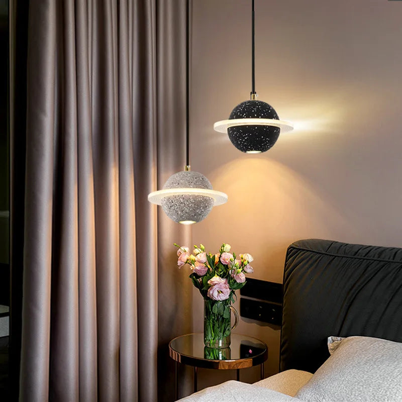 Planète marbre suspension salon chambre allée couloir chambre d'enfants décor lustre lampe Restaurant hôtel suspension - vue 4 sur 24