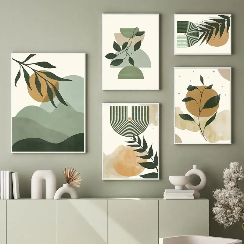 affiches murales boho soleil lune géométriques abstraites pour décoration
