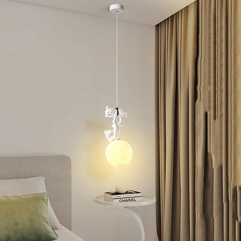 lampe en résine design ours pour chambre d'enfant décorative - vue 5 sur 7