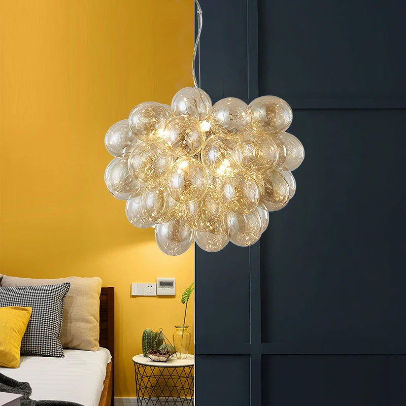 lustre moderne moonriver en verre suspendu pour décoration - vue 3 sur 16
