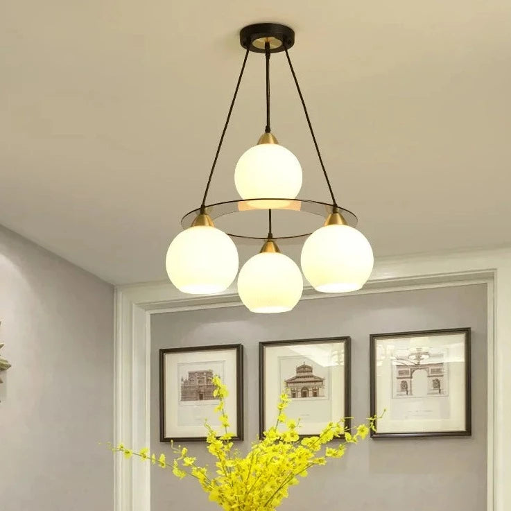 Lustre LED en cristal à trois têtes rondes - vue 5 sur 7