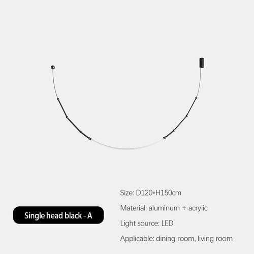 Moderner italienischer LED-Kronleuchter aus Bambus minimalistisch und kreativ - vue 7 sur 14