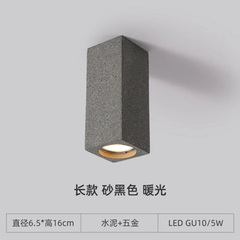 Terrazzo LED-Deckenleuchte aus Zement im industriellen Stil für moderne Innenräume