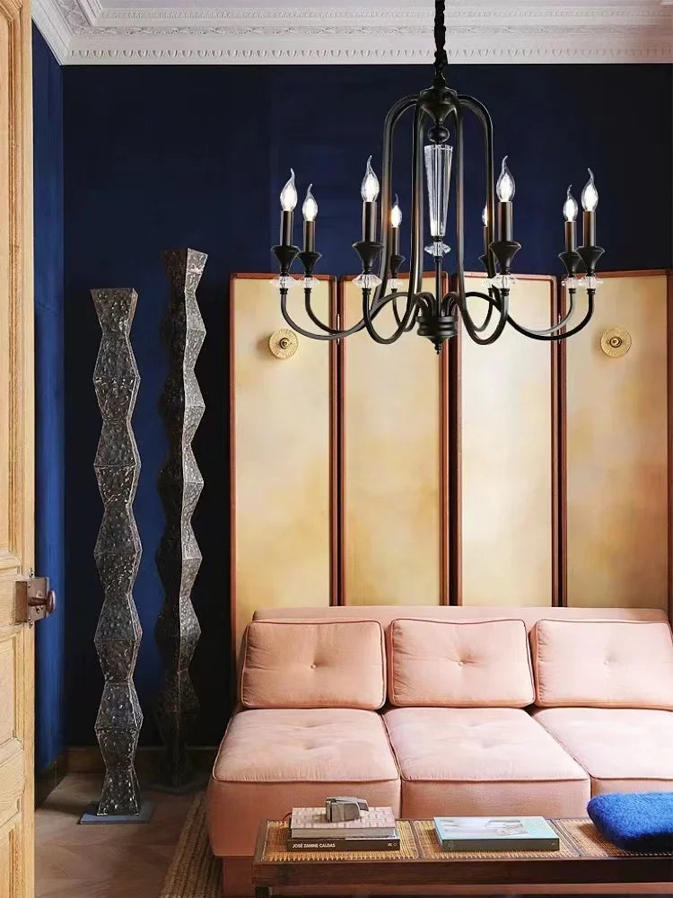 Kronleuchter Retro Luxus Kristall amerikanischer Stil - vue 5 sur 10