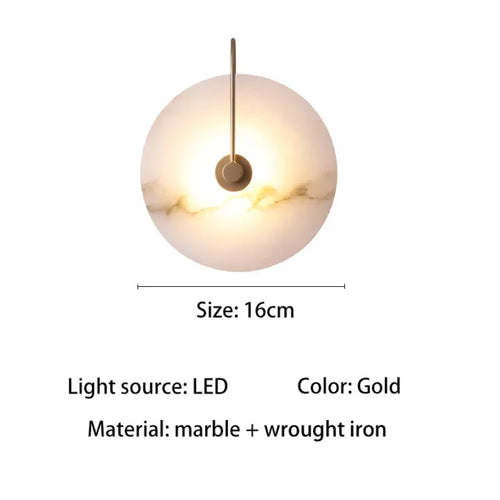 Moderne LED-Wandleuchte Marmor Schwarz Gold Luxus - vue 11 sur 11