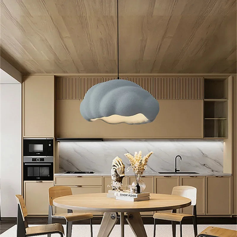 French Dining Room Wabi Sabi LED Pendant Lamp Nordic Cream Style Bar Bedroom Chandelier Fixture Model Room Bar Decorative Lights - vue 5 sur 11
