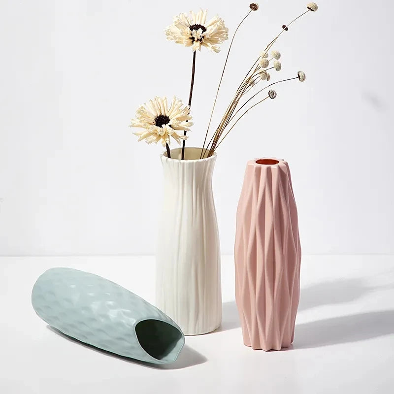 vase nordique en plastique pour fleurs décoratives modernes - vue 4 sur 12