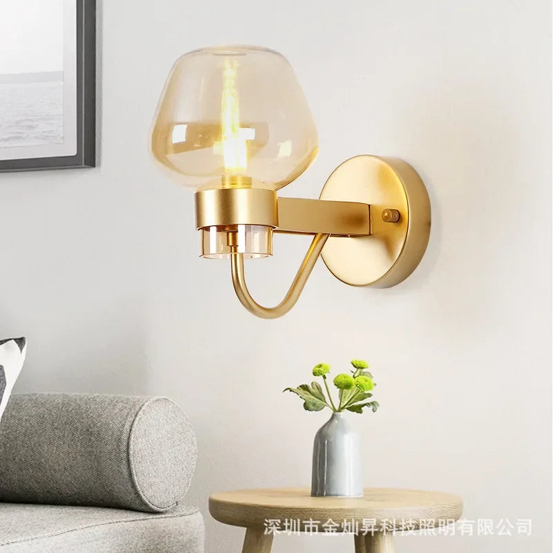 applique murale led en verre pour décoration intérieure moderne - vue 2 sur 12