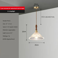 suspension moderne en cuivre et bois pour intérieur décoratif