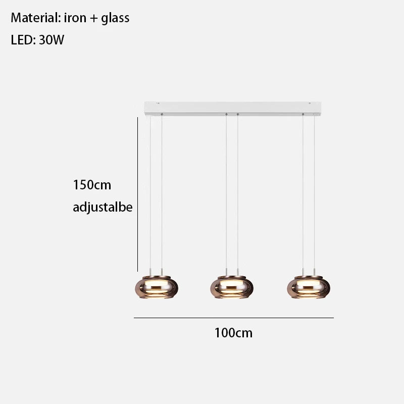Design-Pendelleuchte aus Glas mit LED für Innenräume und verstellbarem Kabel