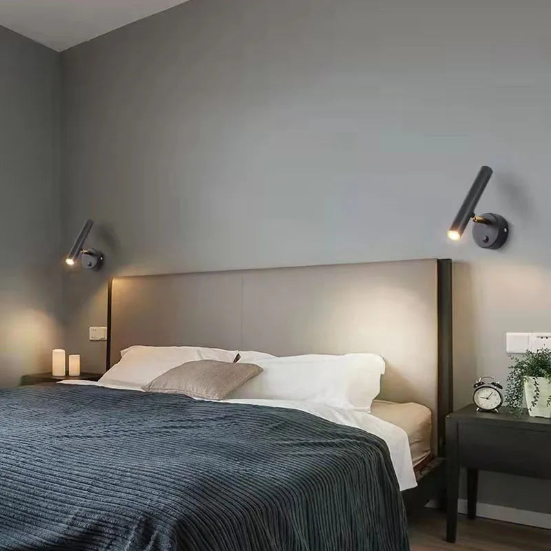 Applique murale led rotative moderne pour lecture et relaxation