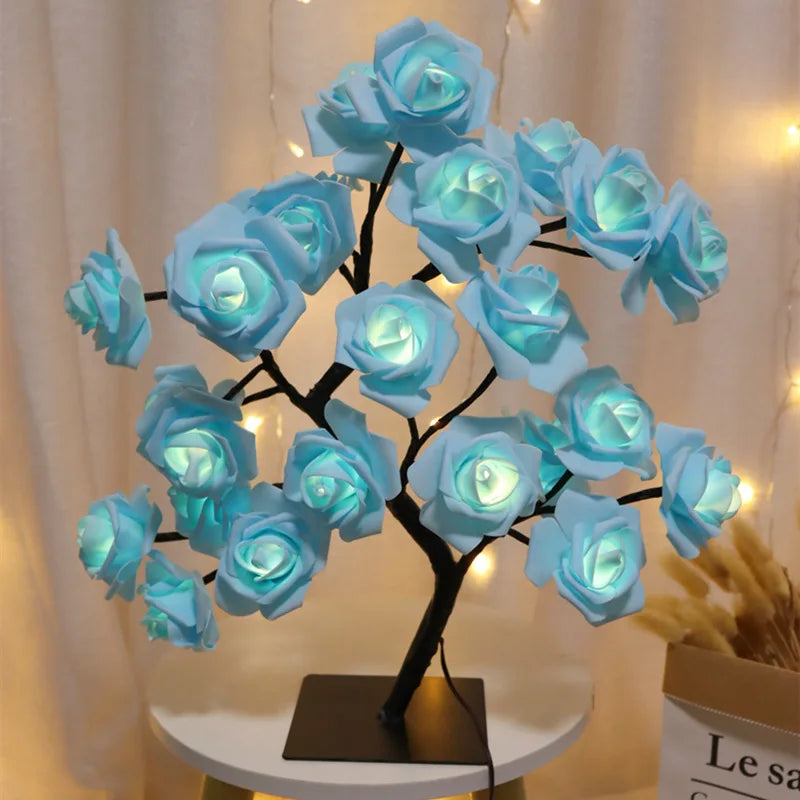 lampe de table led arbre cerisier cristal veilleuse nordique - vue 4 sur 19
