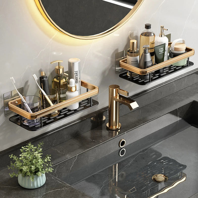 etagère murale de rangement sans perçage pour shampoing et maquillage - vue 5 sur 10
