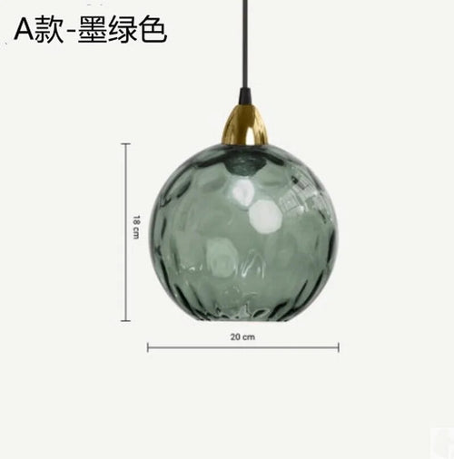 Kronleuchter aus farbigem Glas mit Wasserstruktur nordisches Design modern - vue 14 sur 29