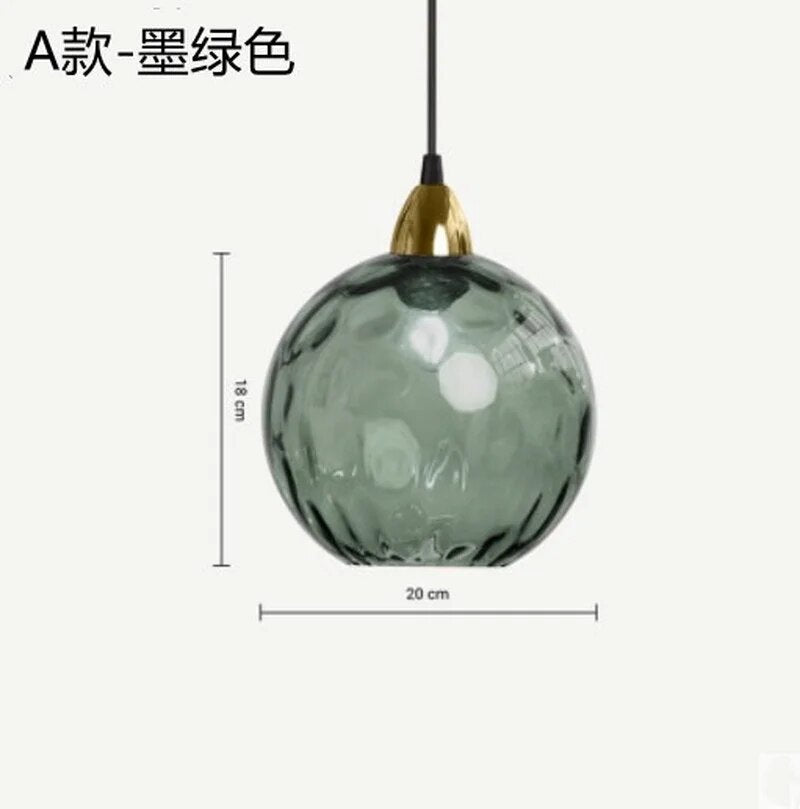Kronleuchter aus farbigem Glas mit Wasserstruktur nordisches Design modern - vue 13 sur 29