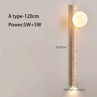 Longue applique LED rétro pierre chambre lampe de chevet Style crème éclairage d'ambiance pour escalier salon décoration de la maison