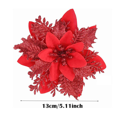 décoration suspendue fleur pailletée pour arbre de noël - vue 32 sur 34