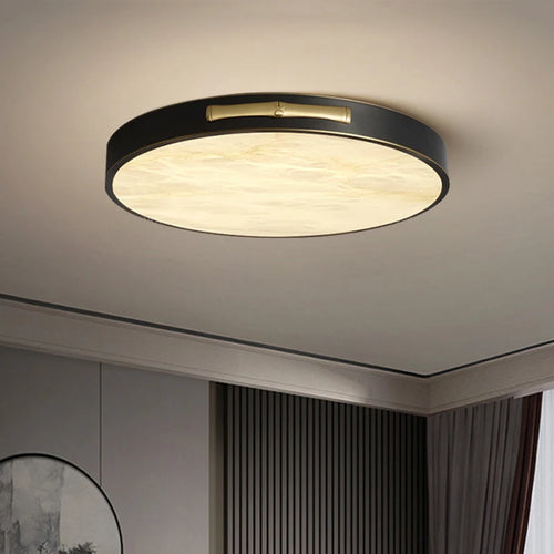 plafonnier led carré circulaire en laiton et marbre