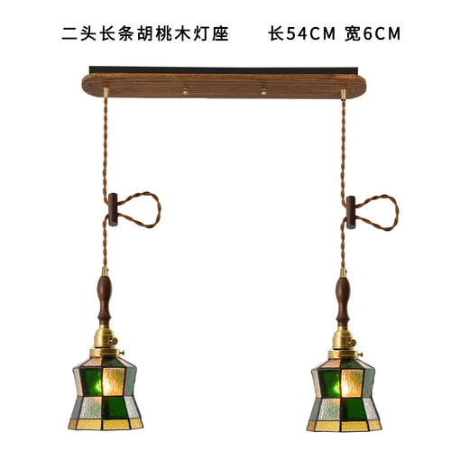 Vintage Pendelleuchte im japanischen Stil aus Holz und Messing für stilvolle Wohnräume - vue 11 sur 23