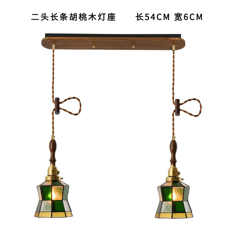 Vintage Pendelleuchte im japanischen Stil aus Holz und Messing für stilvolle Wohnräume - vue 11 sur 23