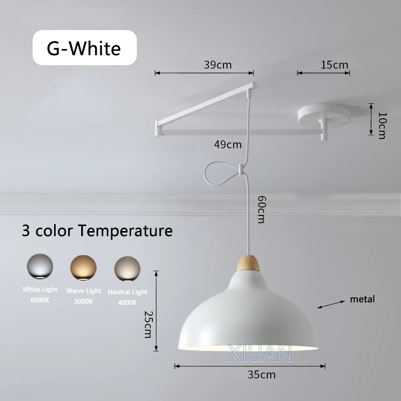 Moderne LED-Pendelleuchte mit schwenkbarem Arm - vue 11 sur 30