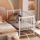 Iron art children's splicing bed with seamless connection, adjustable height, no guardrail, baby fall prevention, widened single