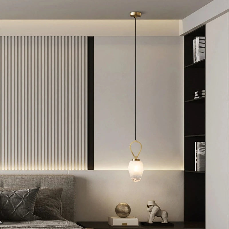 lustre en laiton à hauteur réglable suspension luminaire - vue 4 sur 10