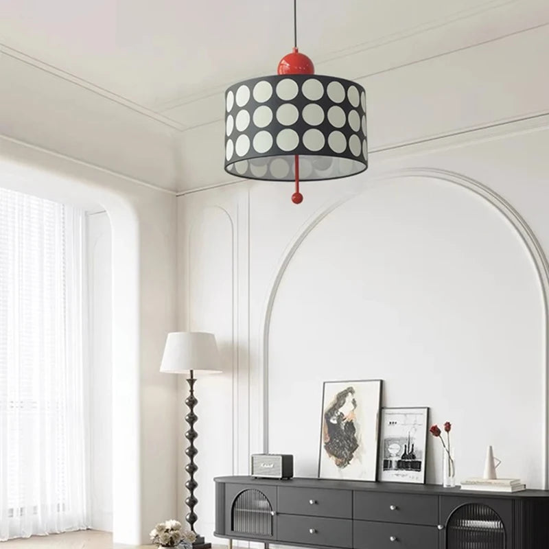 suspension luminaire en métal cylindrique style art déco - vue 3 sur 7