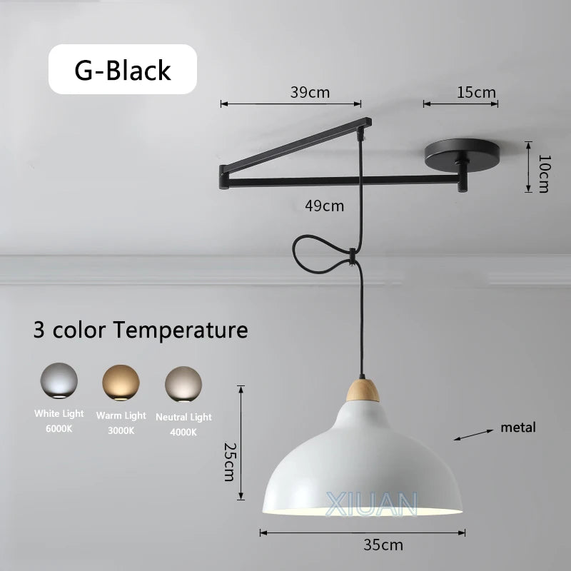 Moderne LED-Pendelleuchte mit schwenkbarem Arm - vue 14 sur 30