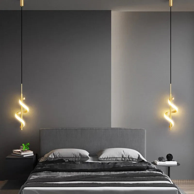 lampe suspendue led design nordique moderne décorative - vue 3 sur 12