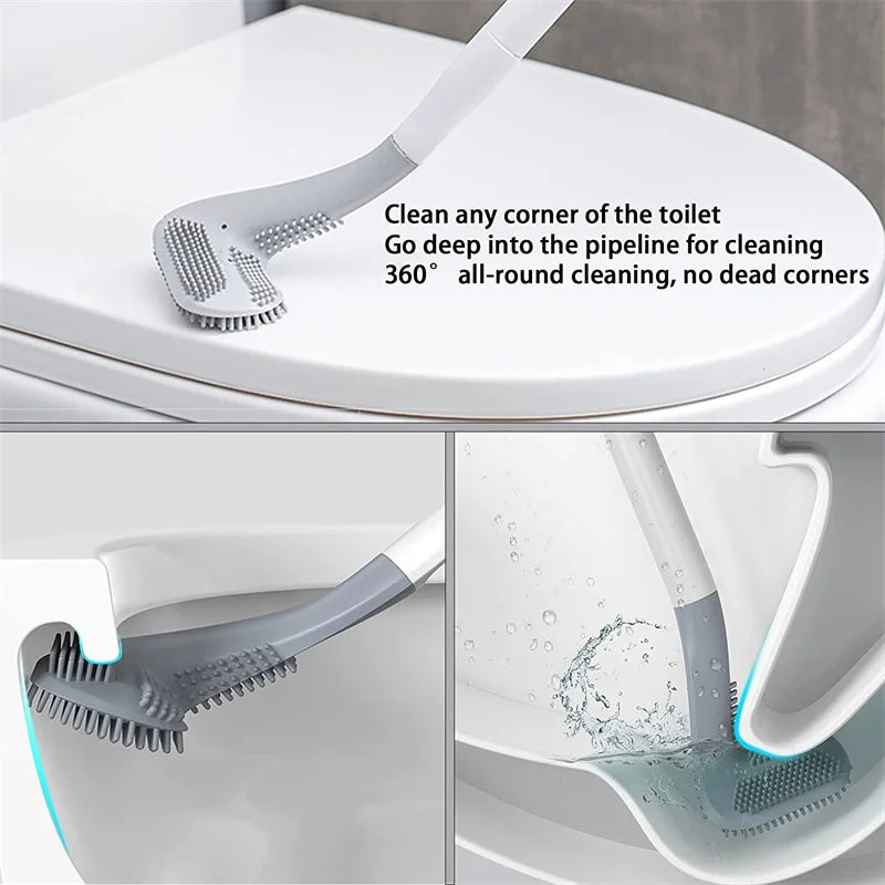 brosses de nettoyage silicone avec support pour salle de bain - vue 6 sur 16