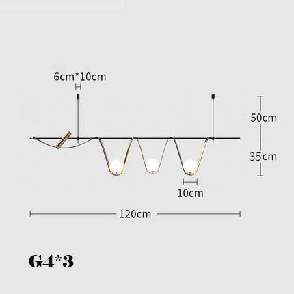 Minimalistische LED-Pendelleuchte in Gold mit dekorativem Design