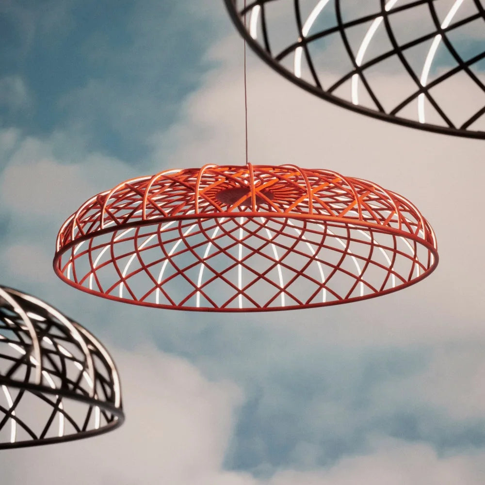 SANDYHA moderne Simple tressé corde ronde lustre créatif maille lampe à LED pour salon salle à manger maison suspension luminaires - vue 3 sur 10