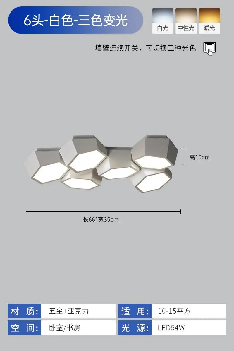 plafonnier moderne avec lumière led pour bureau et étude - vue 12 sur 12