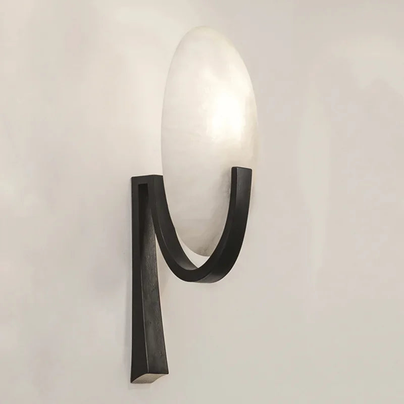 applique murale en marbre et cuivre style nordique moderne - vue 3 sur 8