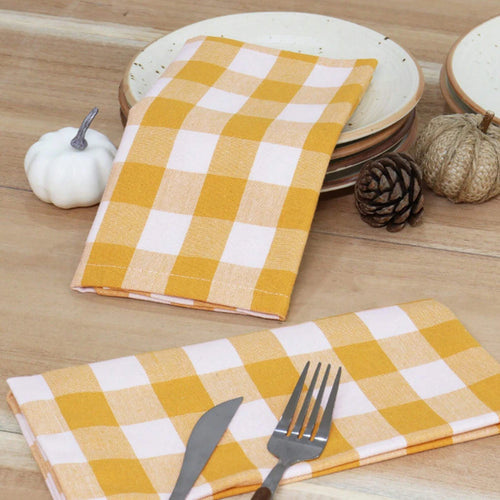 Serviette de table motif carreaux style moderne polyester - vue 4 sur 7