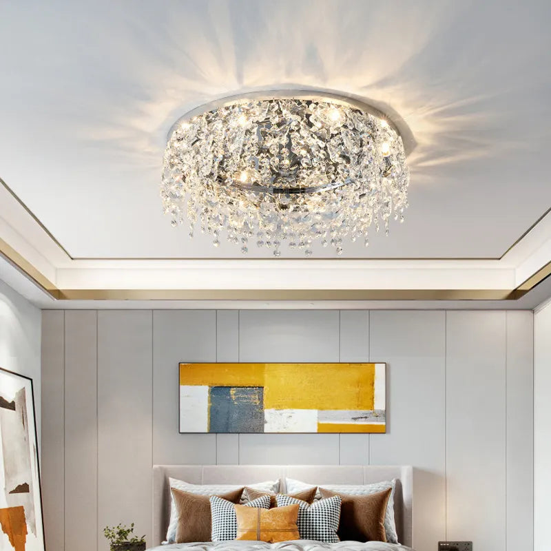 plafonnier led cristal luxe moderne décoratif intérieur - vue 3 sur 16