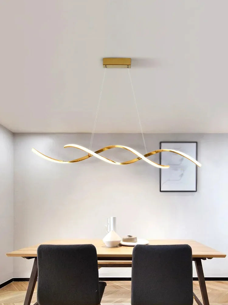 Living room chandelier Northern Europe chandelier creative restaurant ceiling lighted long chandelier living room lights - vue 2 sur 12