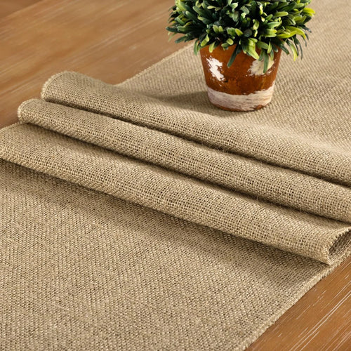 Chemin de table jute naturel style ferme rustique - vue 4 sur 6