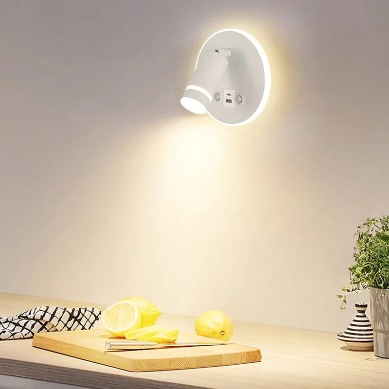 lampe de lecture led rotative avec port usb et interrupteur type-c - vue 3 sur 17